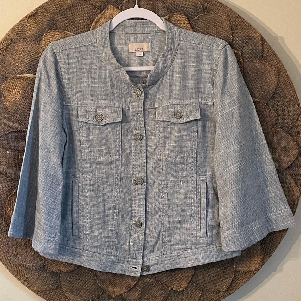 Loft Women’s Linen Jacket with Flared Sleeves